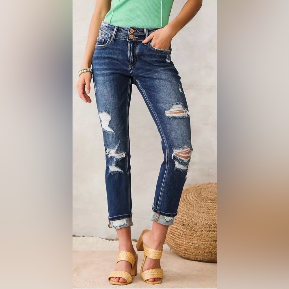 NWT Buckle BRIDGE BY GLY Hudson Mid-Rise Ankle Stretch Straight Jean